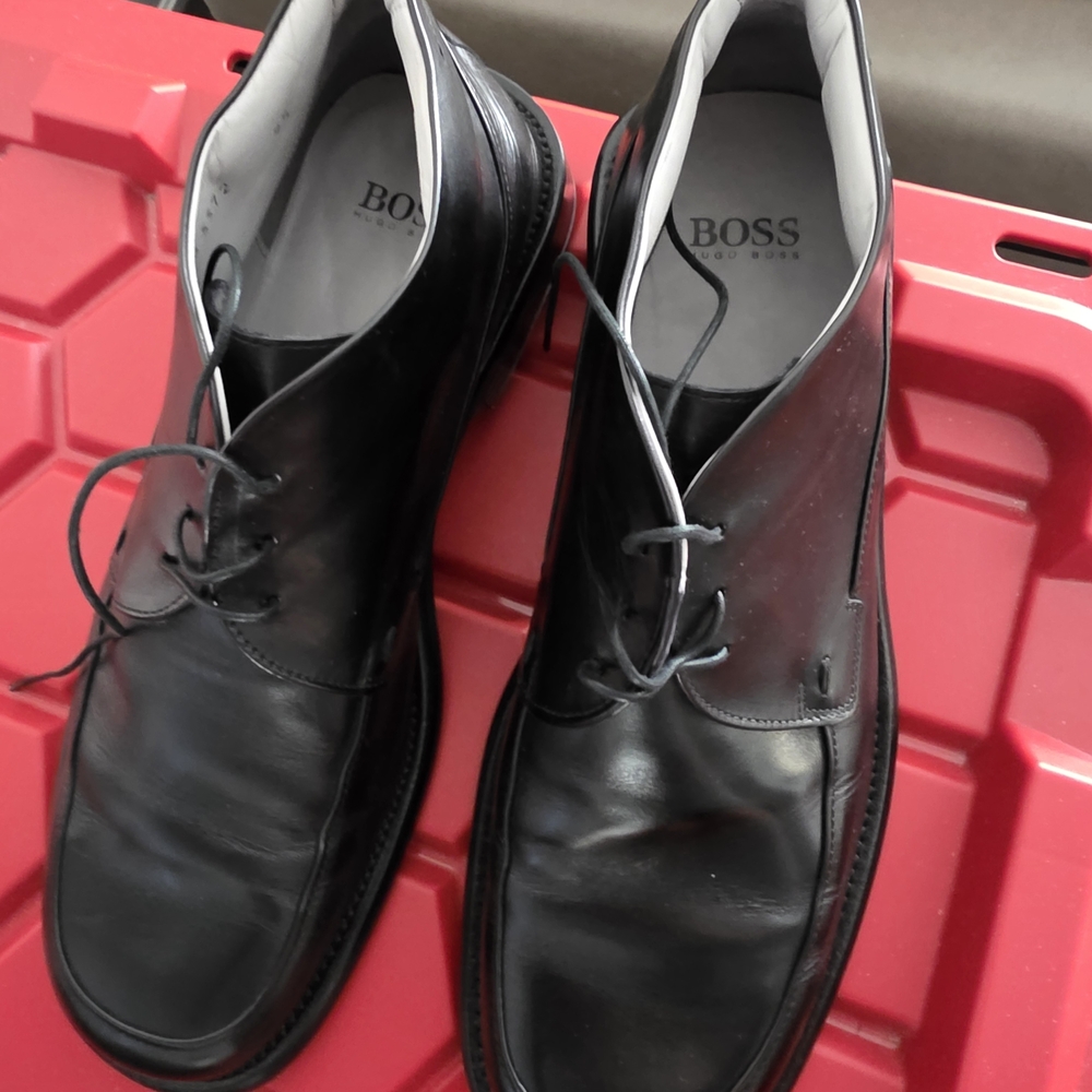 BOSS Men's Black Leather Shoes